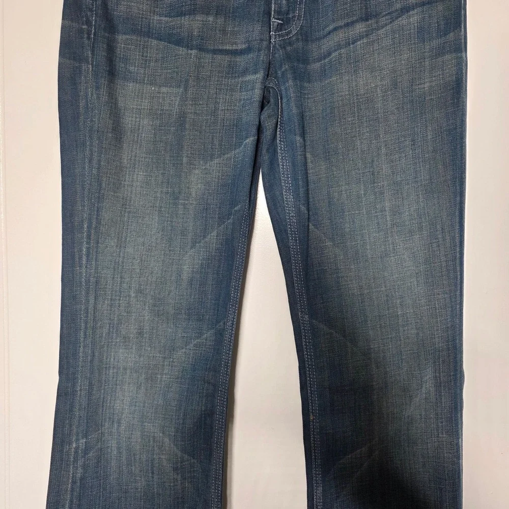 7 For All‎ Mankind Flynt Bootcut Jeans Dark Wash Embroidered Pockets Size 28